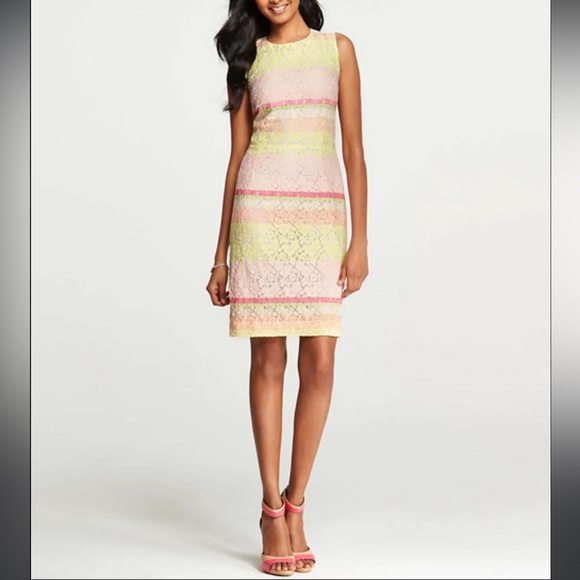 Ann Taylor Dresses & Skirts - ANN TAYLOR Sleeveless Yellow/Pink/Cream Dress 0